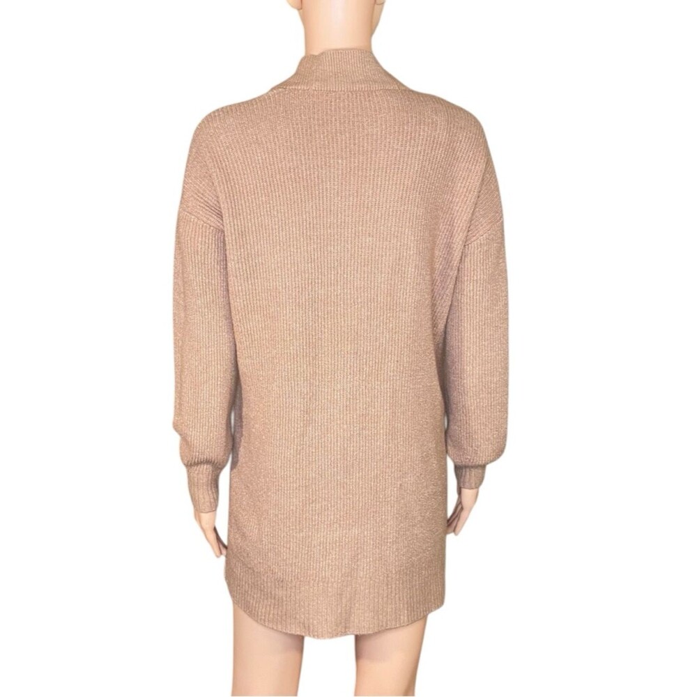 Loft Open Front Cardigan Camel Sweater Ribbed Knit Material Cozy Warm SZ SP - Picture 3 of 5